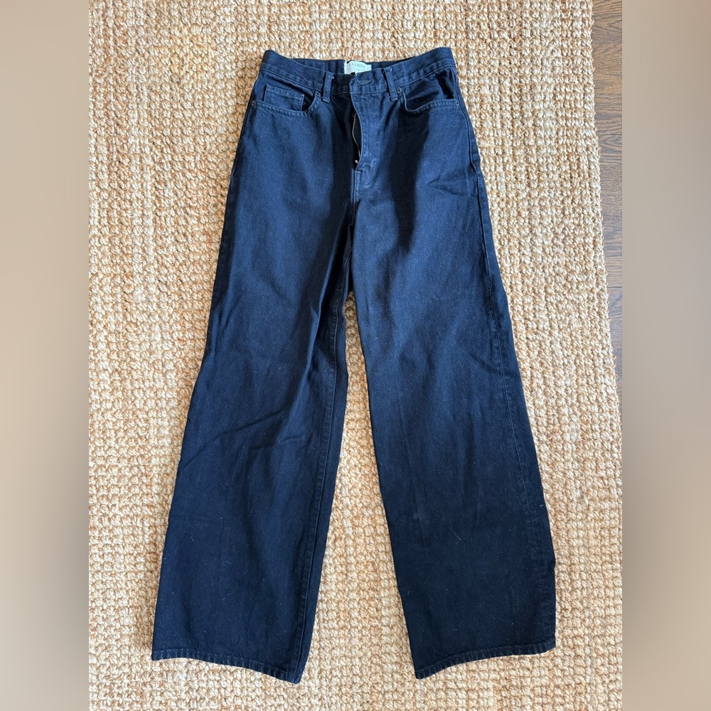 La Ligne Black Wide-Leg Jeans - 27